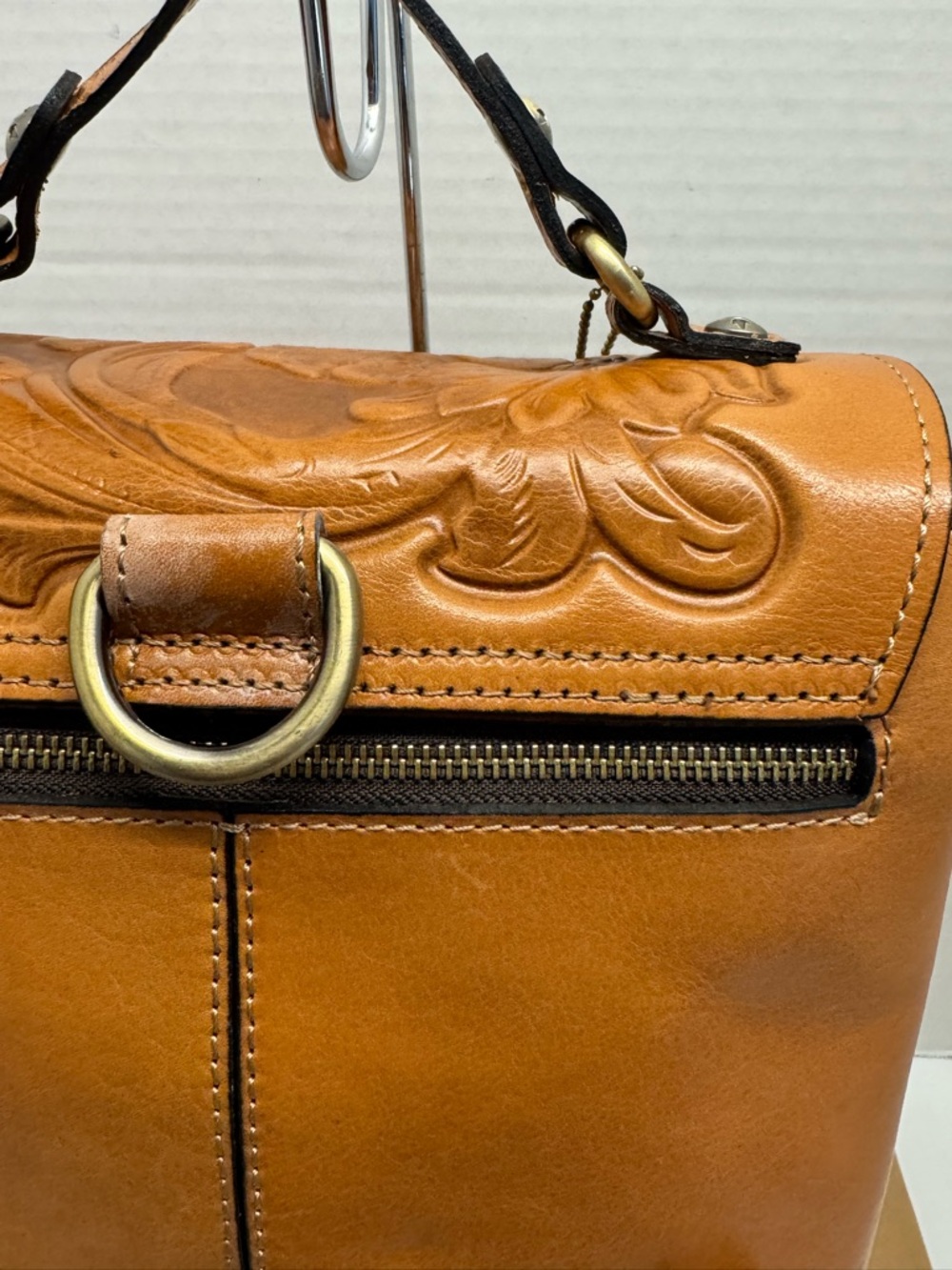 Patricia Nash Sinclair Tooled Leather Convertible Backpack - Picture 3 of 14